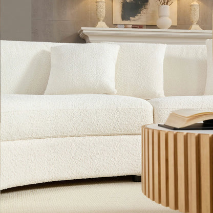 4PCs set Mid-Century Modern Beige Symmetrical Circle Sectional Sofa