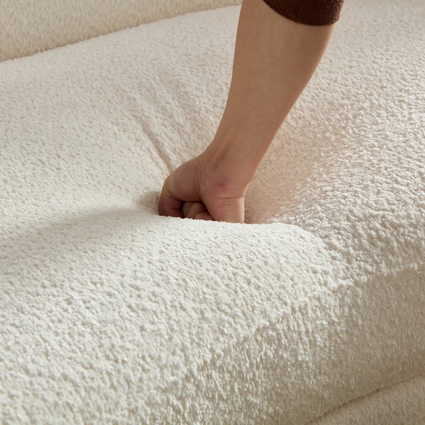 4PCs set Mid-Century Modern Beige Symmetrical Circle Sectional Sofa