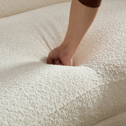 4PCs set Mid-Century Modern Beige Symmetrical Circle Sectional Sofa