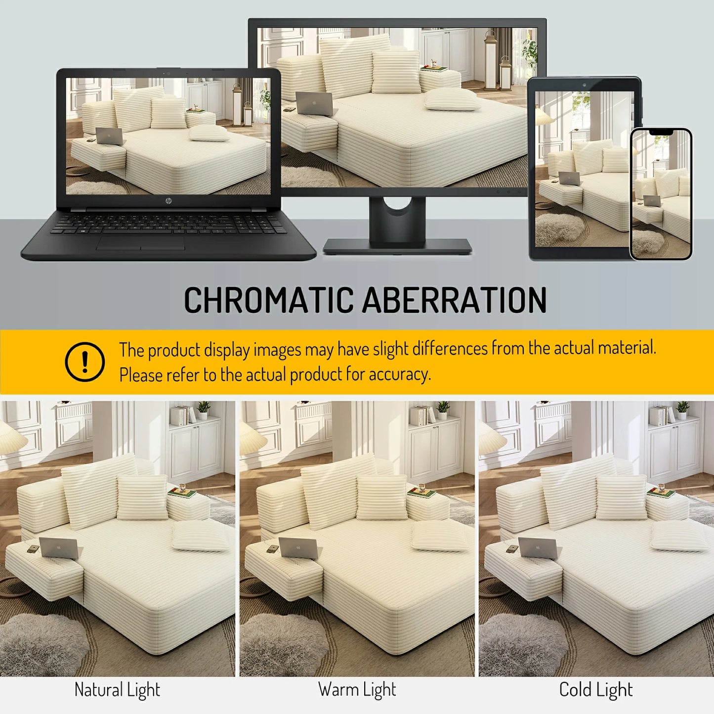 Plush Corduroy Chaise Lounge – Convertible Sofa Bed, Frameless