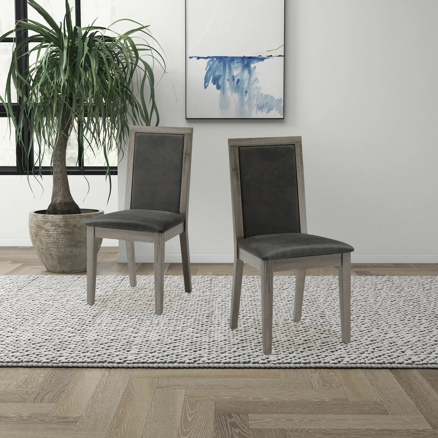 Dining Chairs Set of 2 Wood Dining Room Chair with MDF + sponge Back
