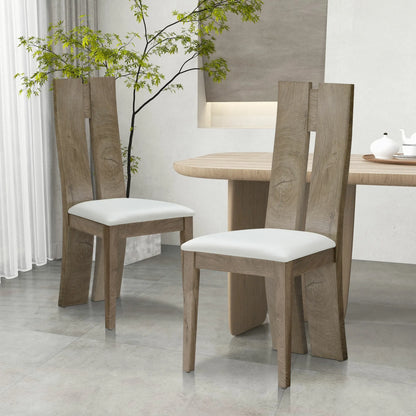 Dining Chair Set of 2 MDF, sponge .PU Leather Upholstered Cushion