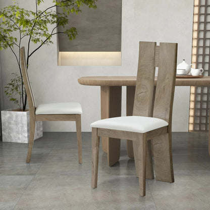 Dining Chair Set of 2 MDF, sponge .PU Leather Upholstered Cushion
