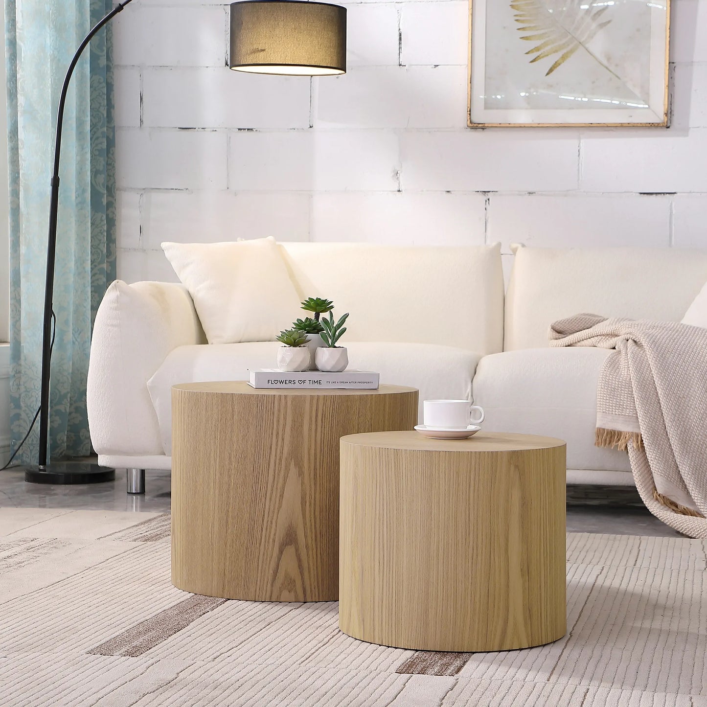 MDF with veneer coffee table set of 2