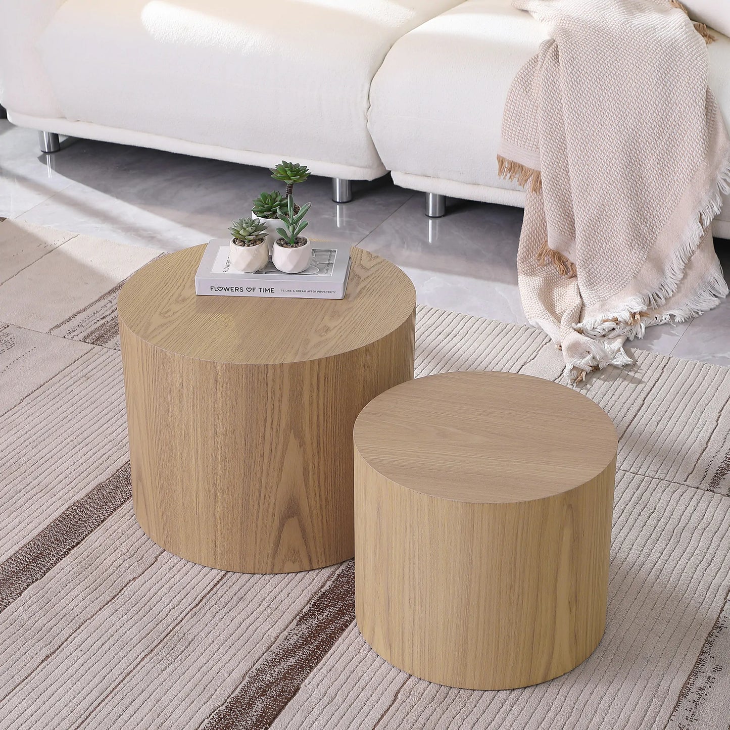MDF with veneer coffee table set of 2
