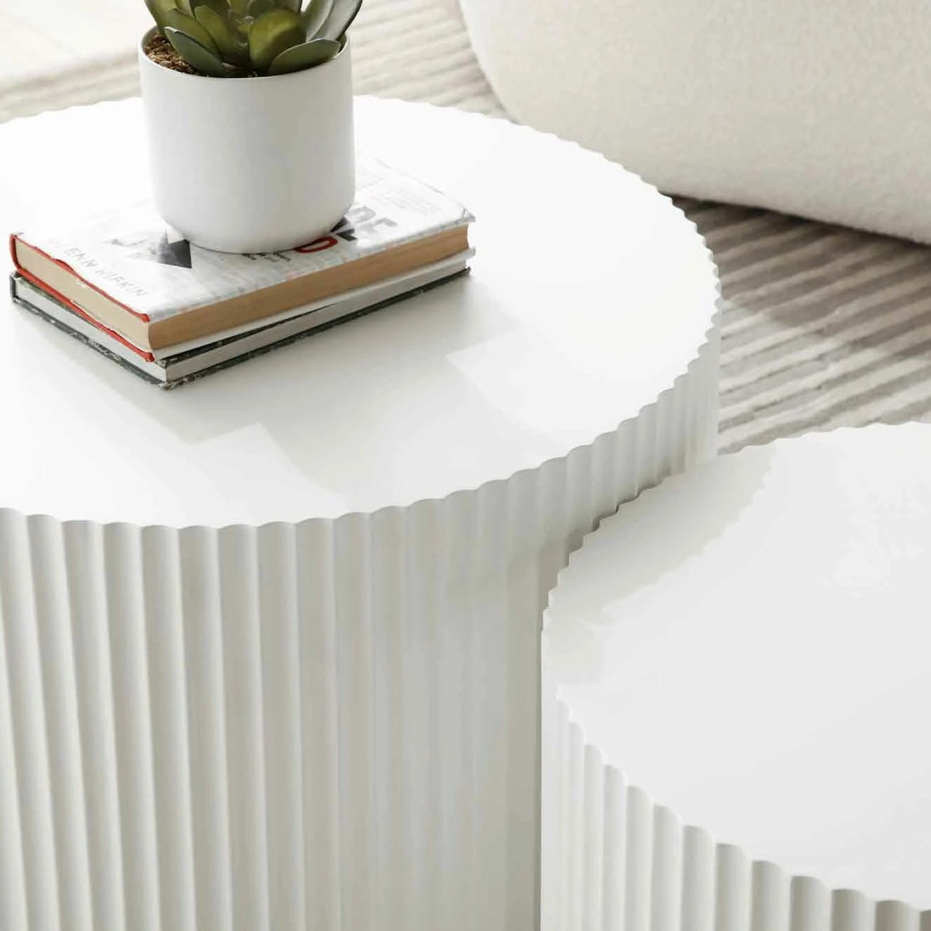 Nesting Table Set of 2, MDF Coffee Table set