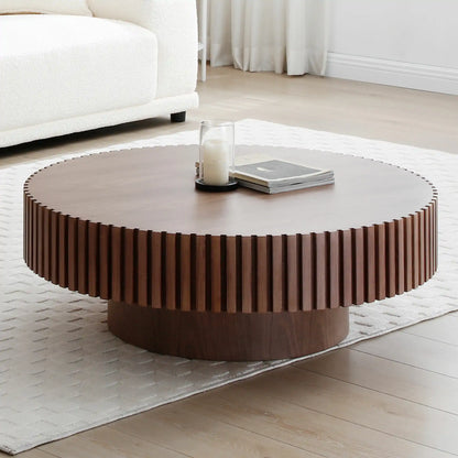 Modern Handcraft Drum Coffee Table Circle Coffee Table