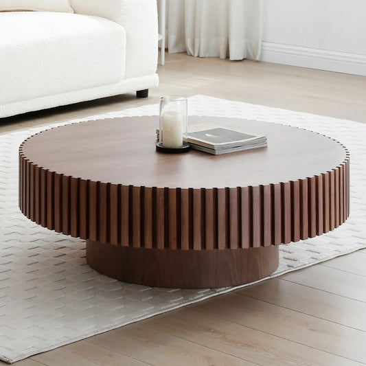 Modern Handcraft Drum Coffee Table Circle Coffee Table