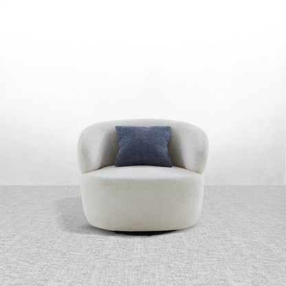 Cushionaut Cozy Swivel Barrel Chair – Boucle Accent Chair