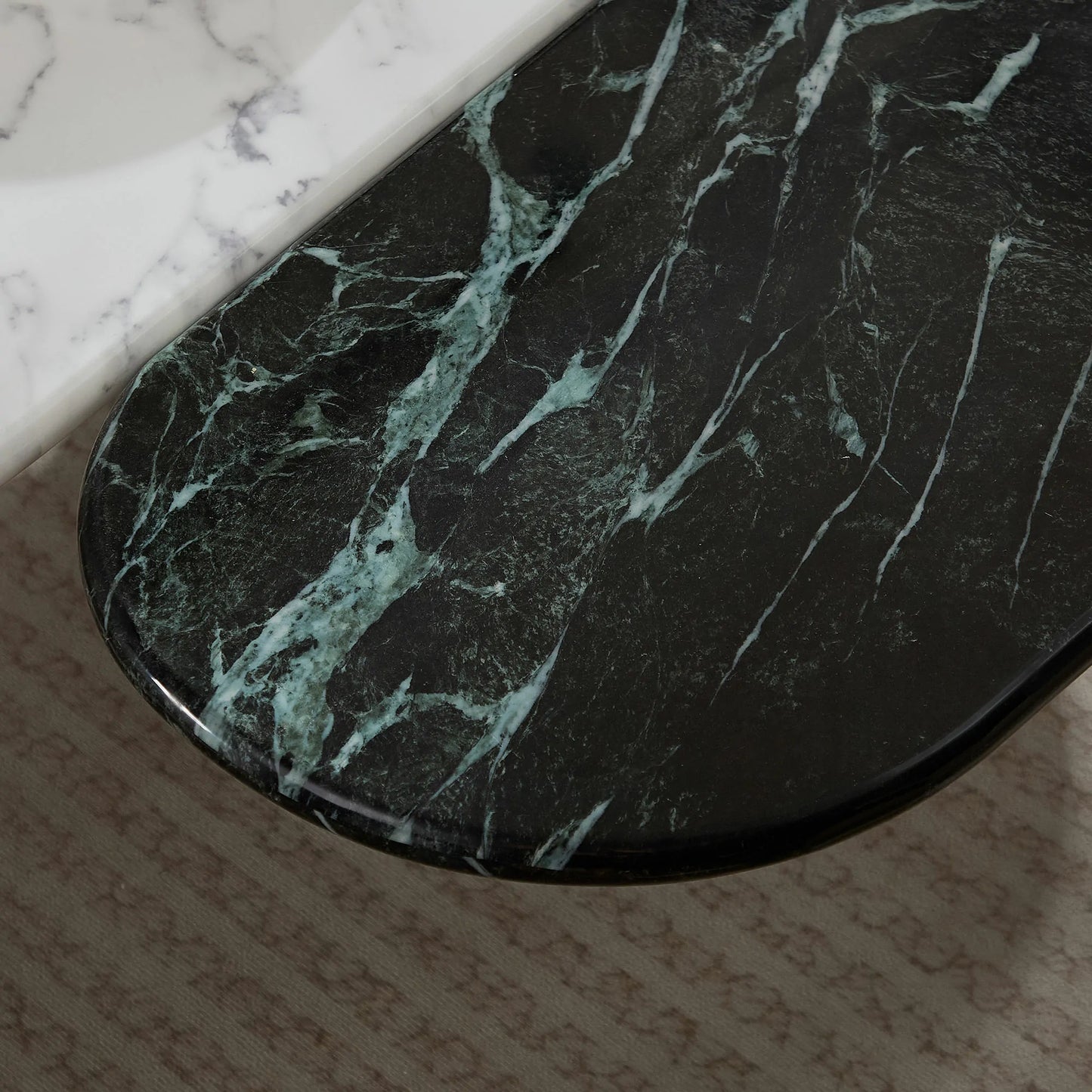 Modern Coffee Table with Gold Frame & Faux Marble Top