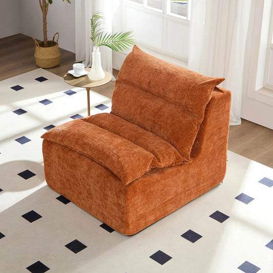 Plush Single Lounge Chair with Backrest for Living Room & Bedroom