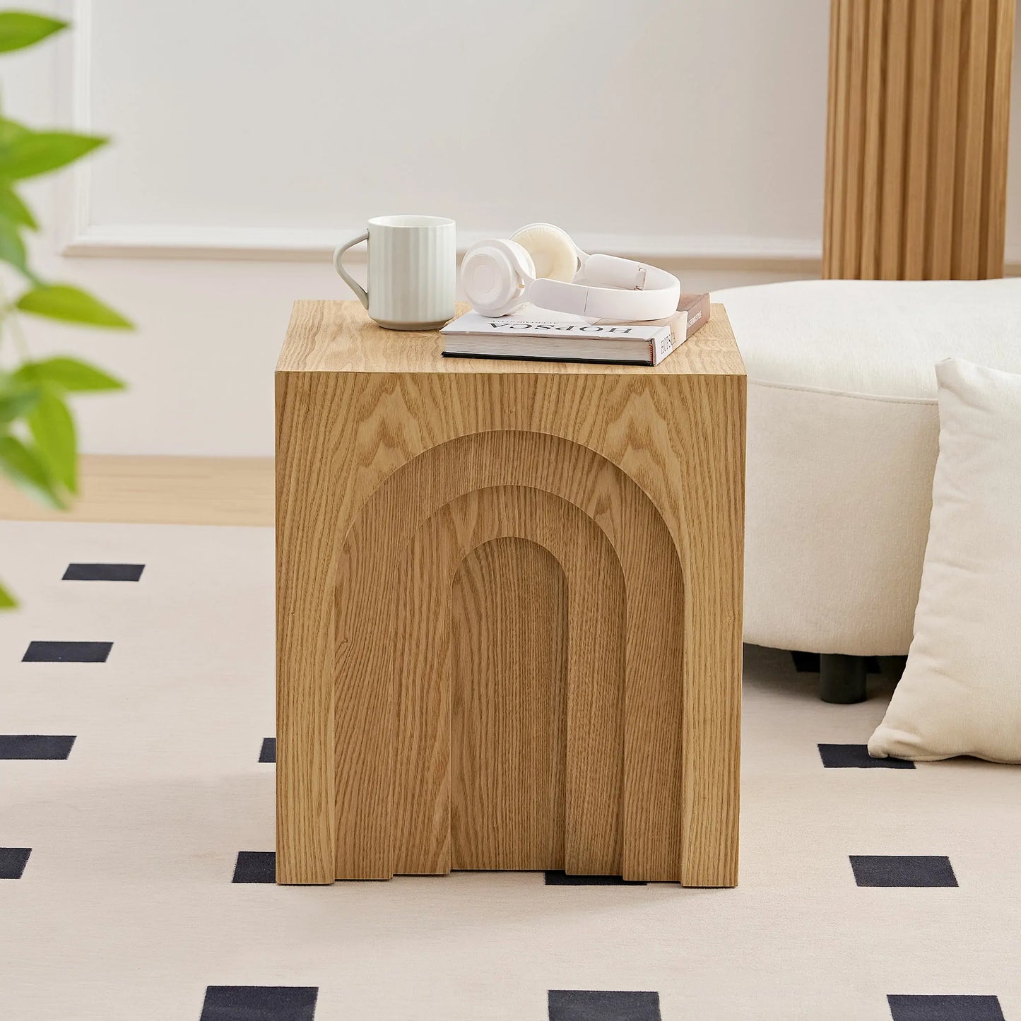 Mid-Century Modern Side Table Set - Space-Saving MDF End Tables