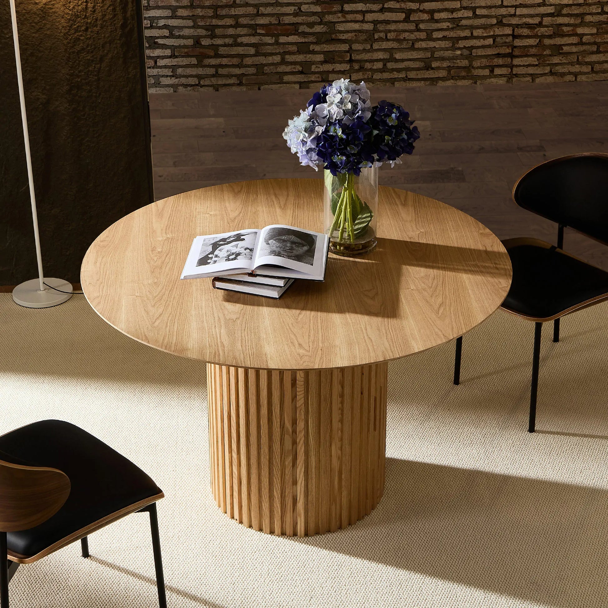 45 Inch Round Table 46.45 inch MDF Round Dinner Tables Mid-Century Modern Table – Allcurved