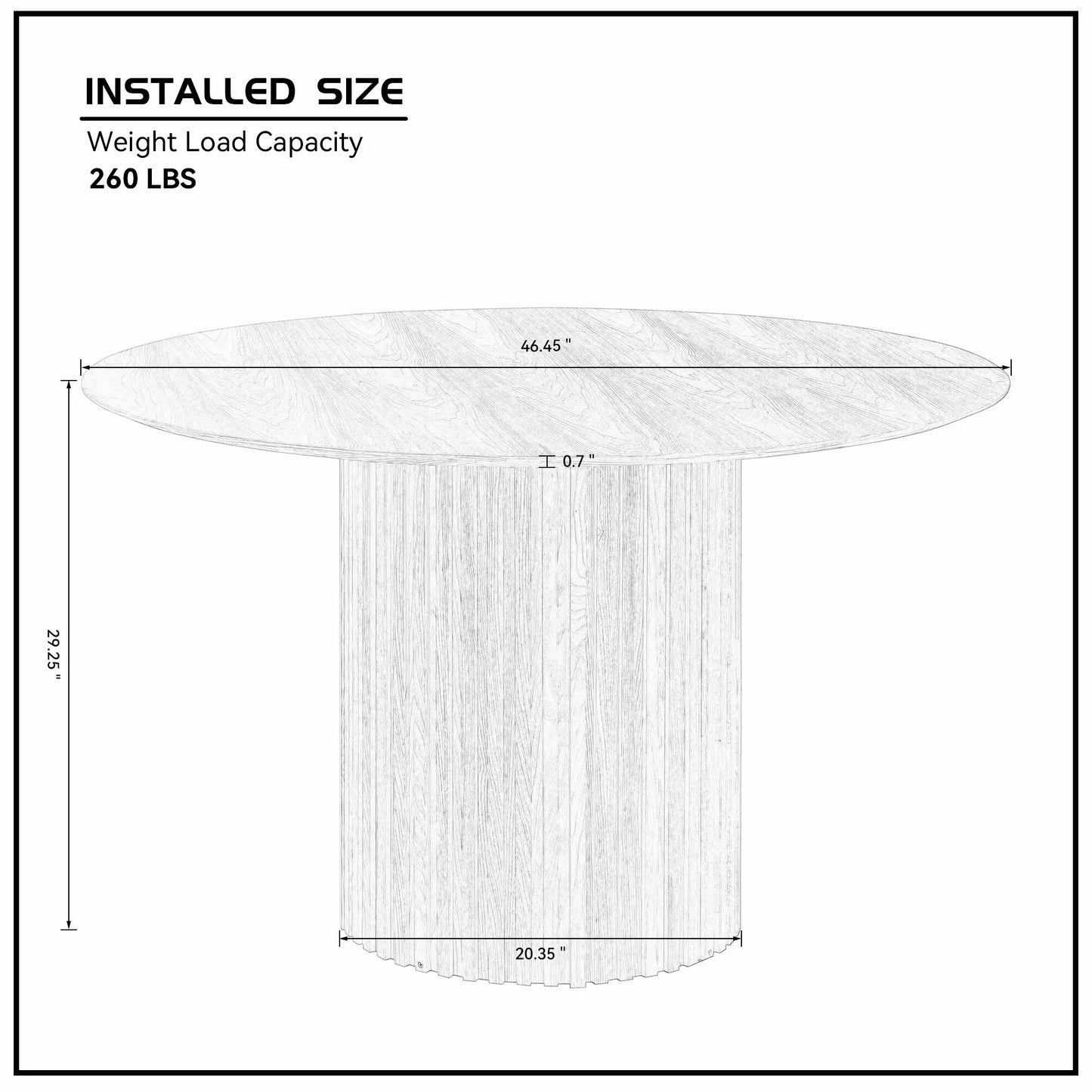 46.45 inch MDF Round Dinner Tables Mid-Century Modern Table