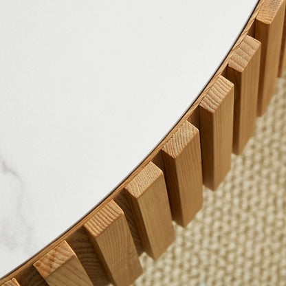 35.43'' Nesting Round Sintered Stone Tabletop Modern Drum Coffee Table