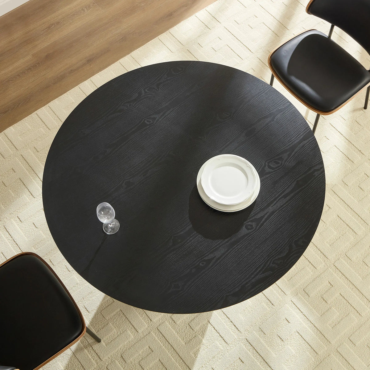 45 Inch Round Table 46.45 inch MDF Round Dinner Tables Mid-Century Modern Table – Allcurved