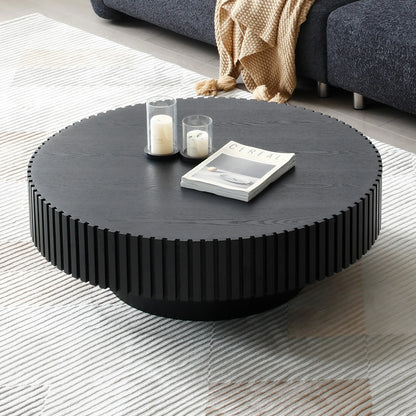 Modern Handcraft Drum Coffee Table Circle Coffee Table