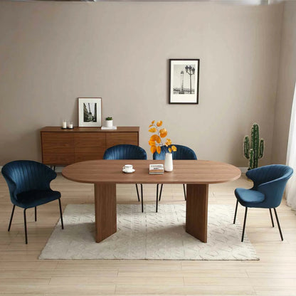 78" Solid Wood Veneer Dining Table – Elegant & Spacious, Seats 4-8