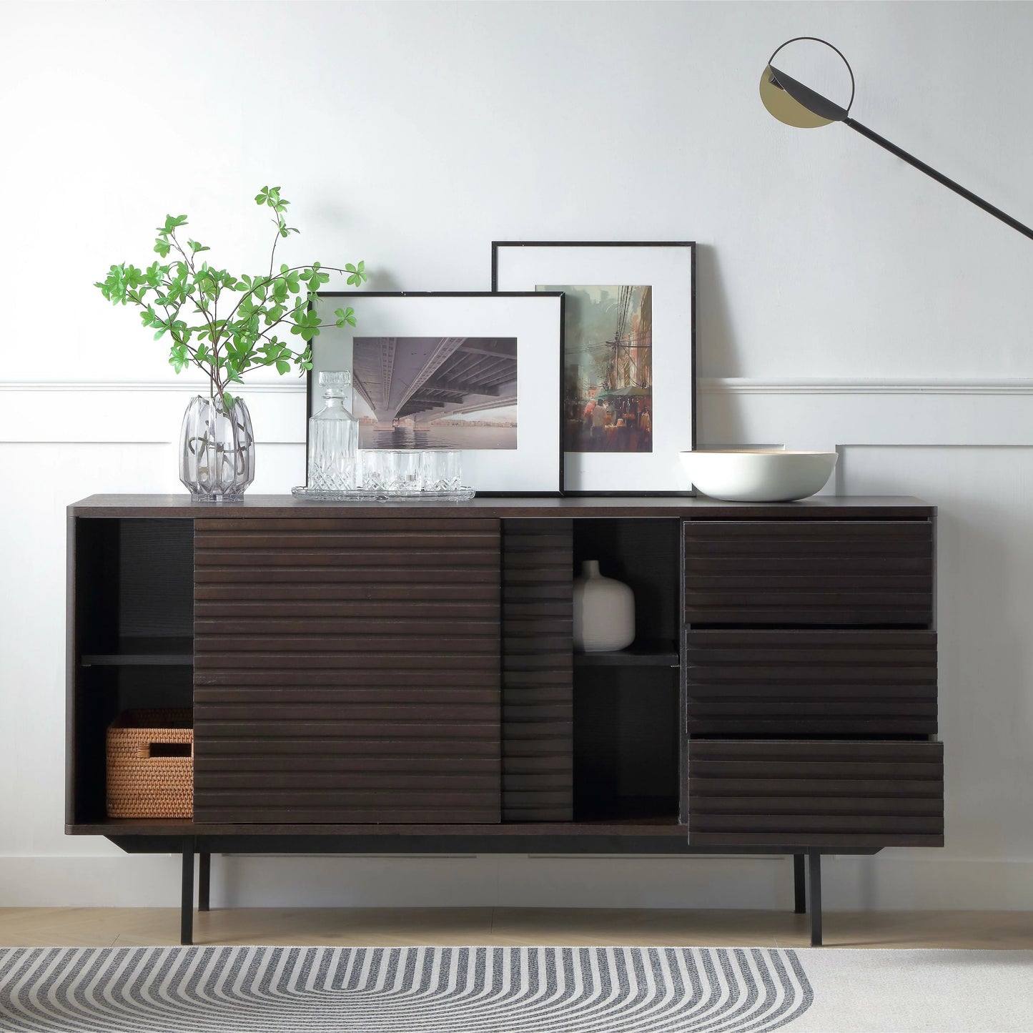 Mid-Century Modern Sideboard Buffet & TV Stand Combo