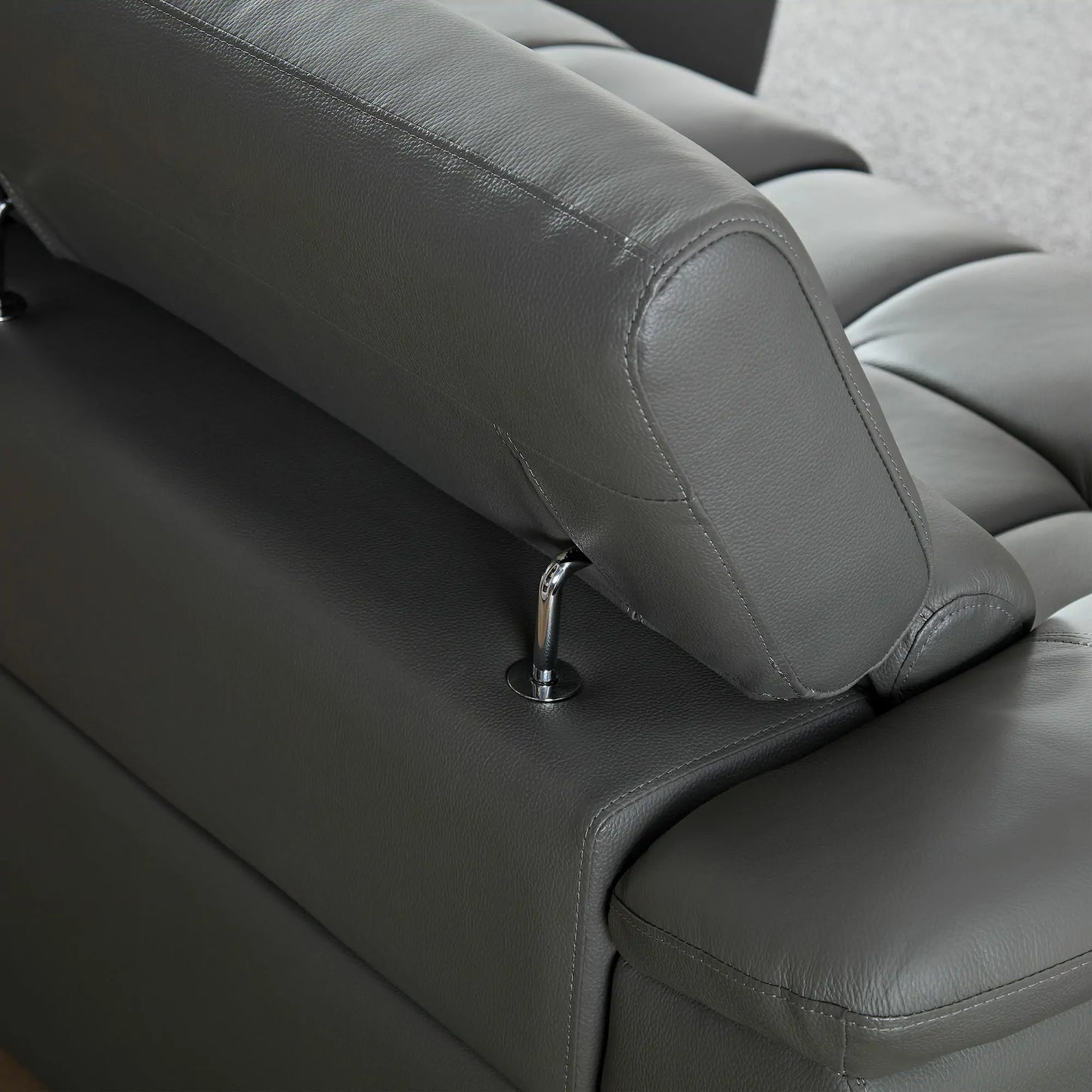 Electric Right-Facing L-Shaped Leather Recliner with USB Port