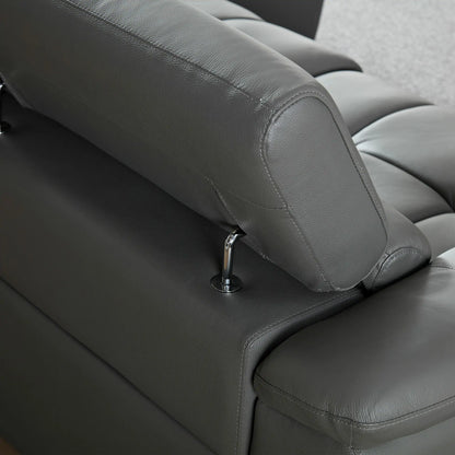 Electric Right-Facing L-Shaped Leather Recliner with USB Port
