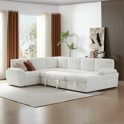 118.09"Corduroy Oversized Modular Storage Sectional Sofa Couch