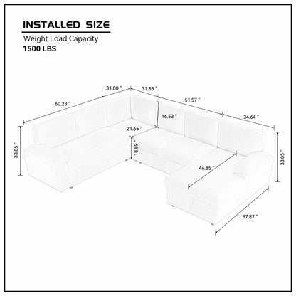 118.09"Corduroy Oversized Modular Storage Sectional Sofa Couch