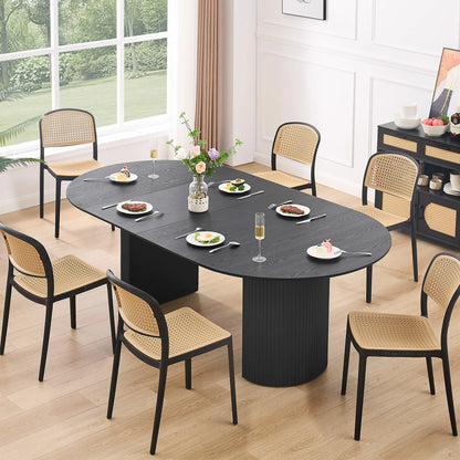 86.6" Expandable Solid Top Dining Table