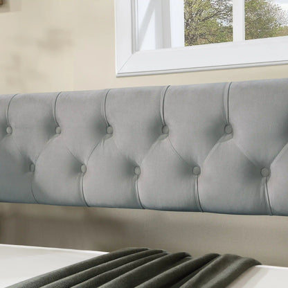 Twin Daybed w/Trundle, Tufted Button Design, No Box Spring Needed