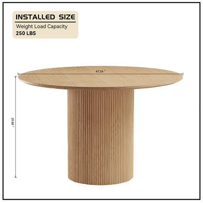 Mid Century Round Dining Table 47 Inch Round Dining Table