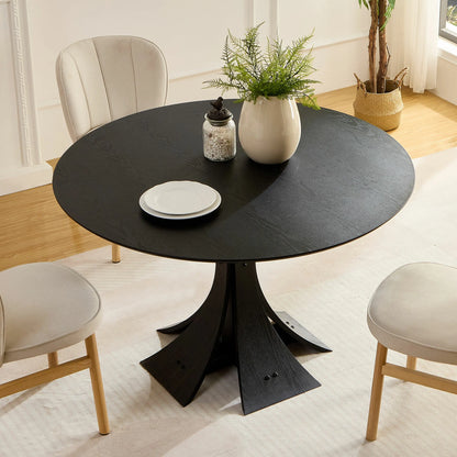 47.24" Round Modern MDF Wood Dining Table