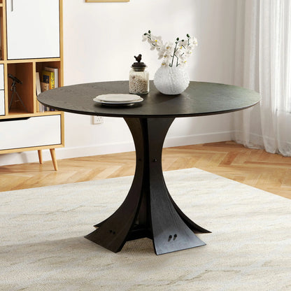 47.24" Round Modern MDF Wood Dining Table