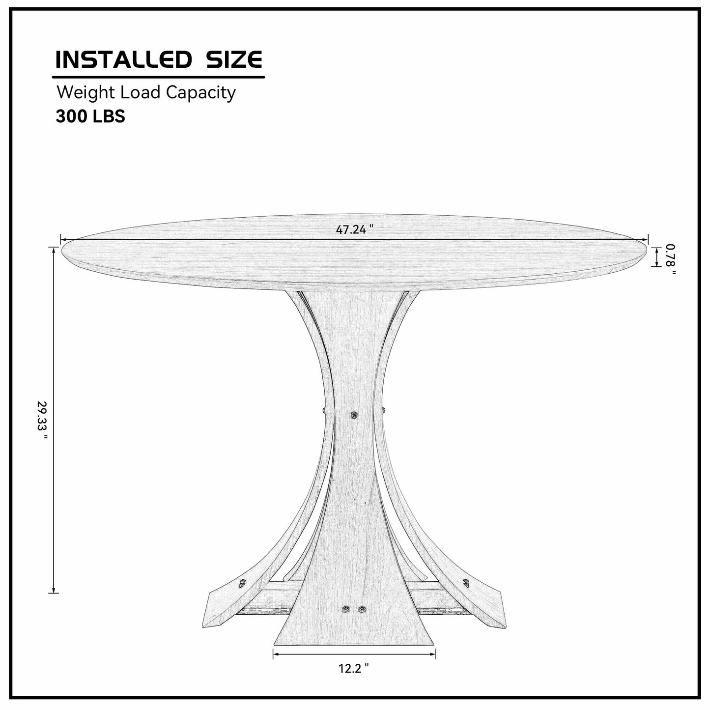 47.24" Round Modern MDF Wood Dining Table
