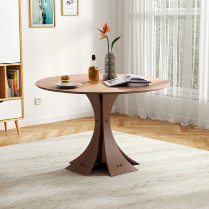 47.24" Round Modern MDF Wood Dining Table