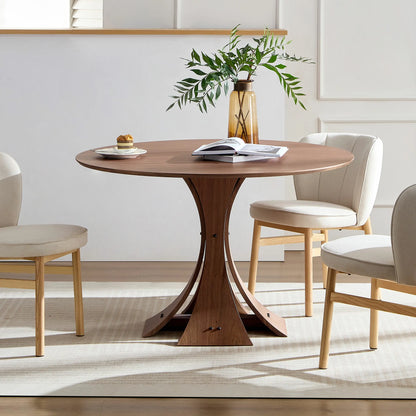 47.24" Round Modern MDF Wood Dining Table
