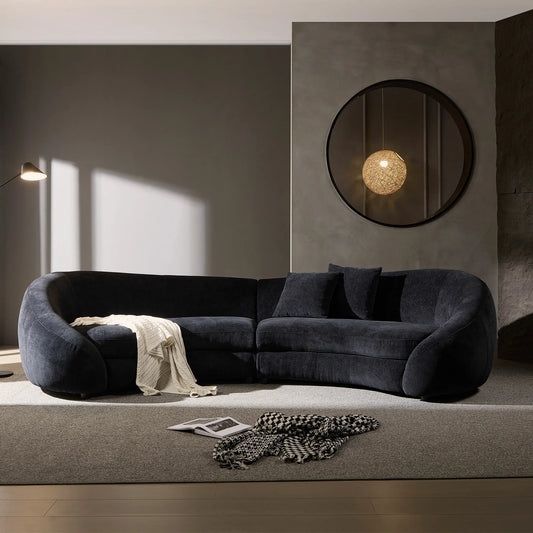 125.98" Modern Curved Sofa with Elegant Love Heart Design