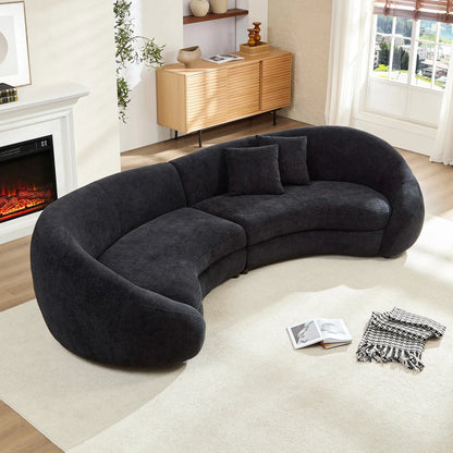 125.98" Modern Curved Sofa with Elegant Love Heart Design
