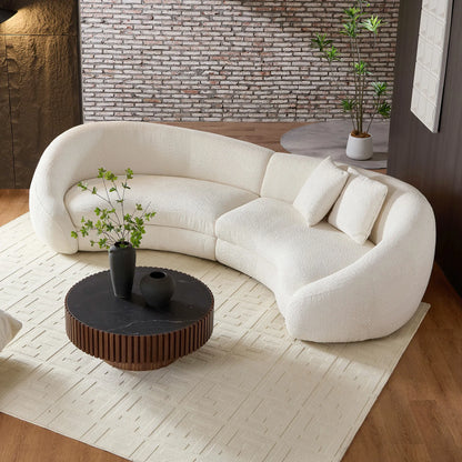 125.98" Modern Curved Sofa with Elegant Love Heart Design
