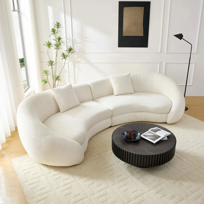125.98" Modern Curved Sofa with Elegant Love Heart Design