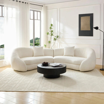 125.98" Modern Curved Sofa with Elegant Love Heart Design