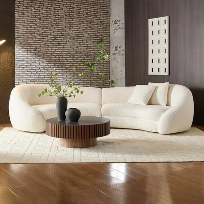 125.98" Modern Curved Sofa with Elegant Love Heart Design