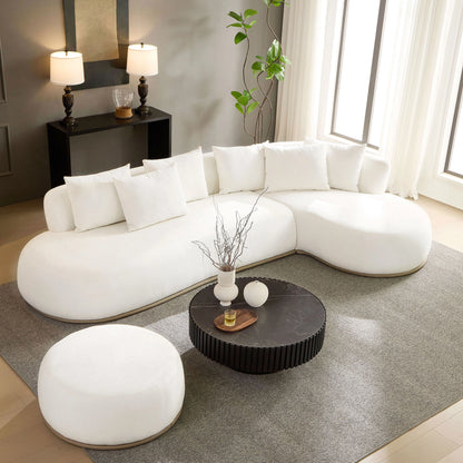 134.63" L-Shape Sectional Sofa with Left & Right Facing Chaise & Ottoman