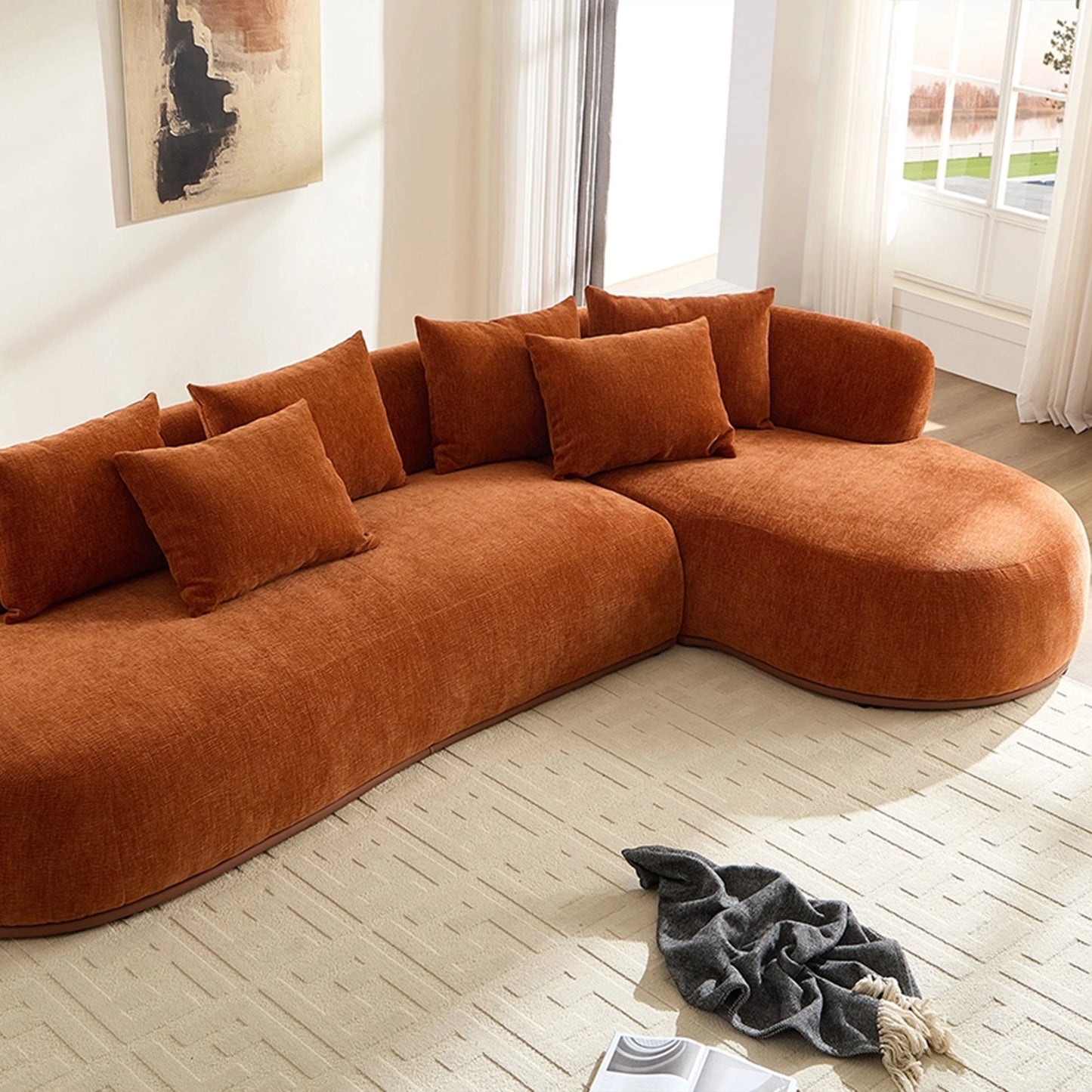 134.63" L-Shape Sectional Sofa w/ Left & Right Facing Chaise