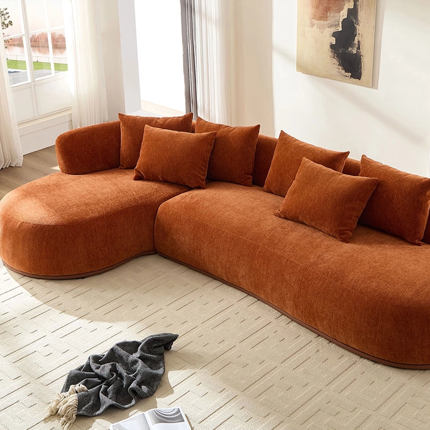 134.63" L-Shape Sectional Sofa w/ Left & Right Facing Chaise