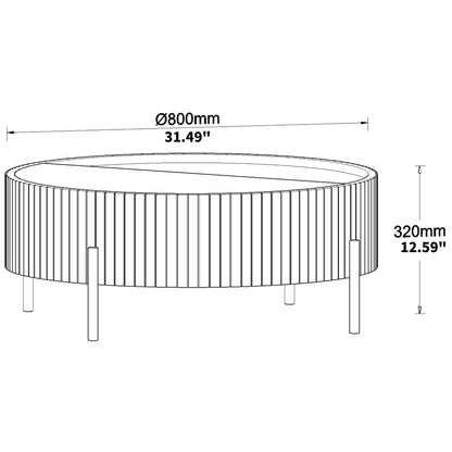 Round Coffee Table with Storage – Accent Tea Table for Home & Office