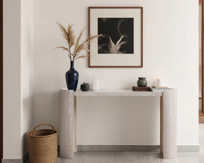 53.15" Faux Marble Entryway Console Table with Modern Design