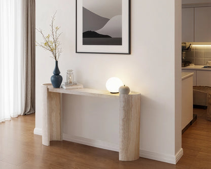 53.15" Faux Marble Entryway Console Table with Modern Design