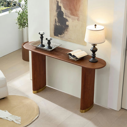 59.1" Narrow Entryway Table with Stainless Steel Legs - Black