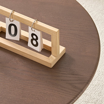 31.50“ Set of 2 MDF Round Coffee Tables with Sintered Stone Top - Black