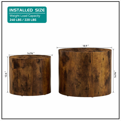 WILLIAMSPACE 2-Piece Nesting Coffee Table Set – Round, No Assembly